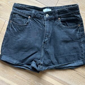 H&M Black Denim Rolled Hem Women's Shorts
